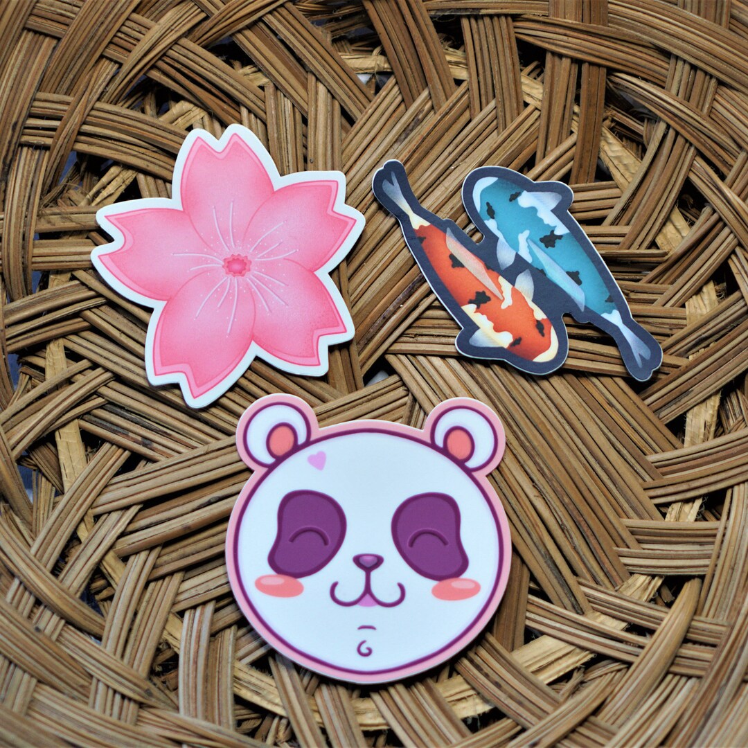 Asia Sticker Pack, Set of 3 Stickers - Etsy
