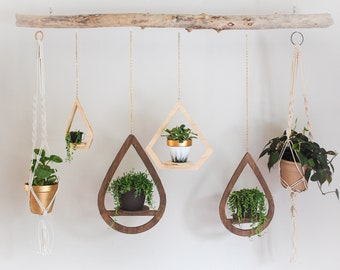 wood hanging planter etsy
