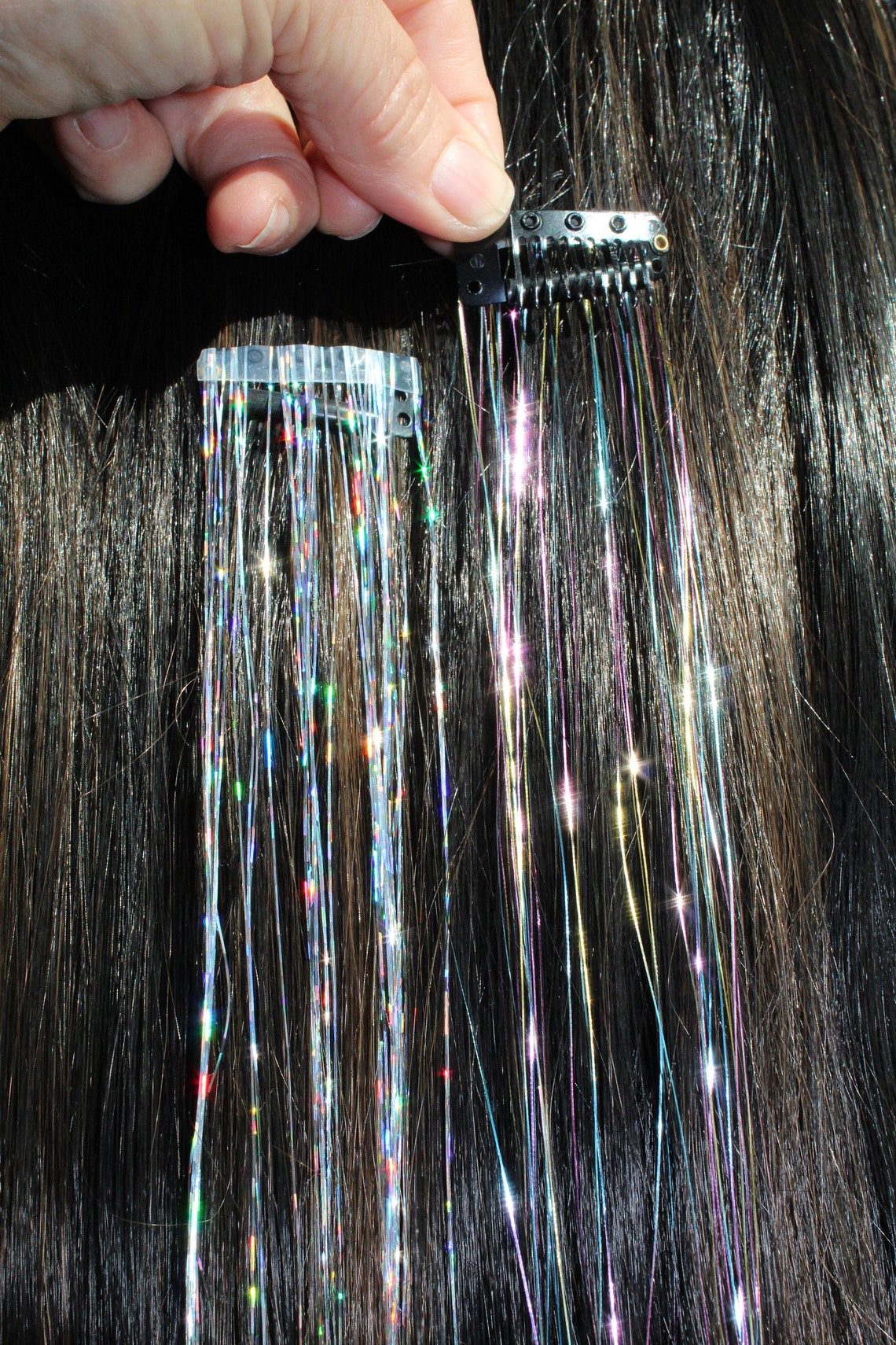 Clipin Hair Tinsel Extensions Clip sur pour attacher 100 Etsy
