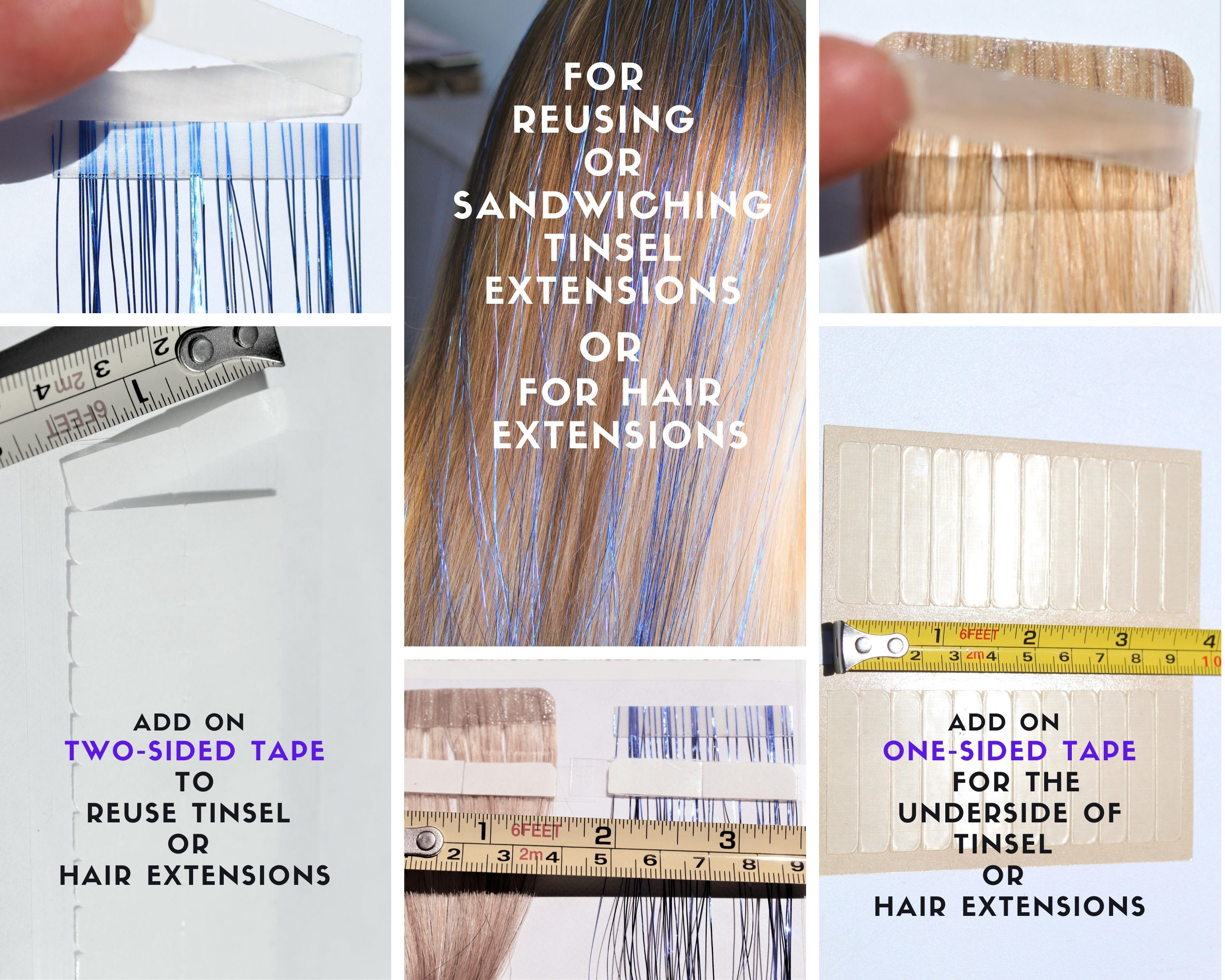 SINGLESIDED Hair Extension Tape. 120 Pieces 1.5 Inch of Etsy