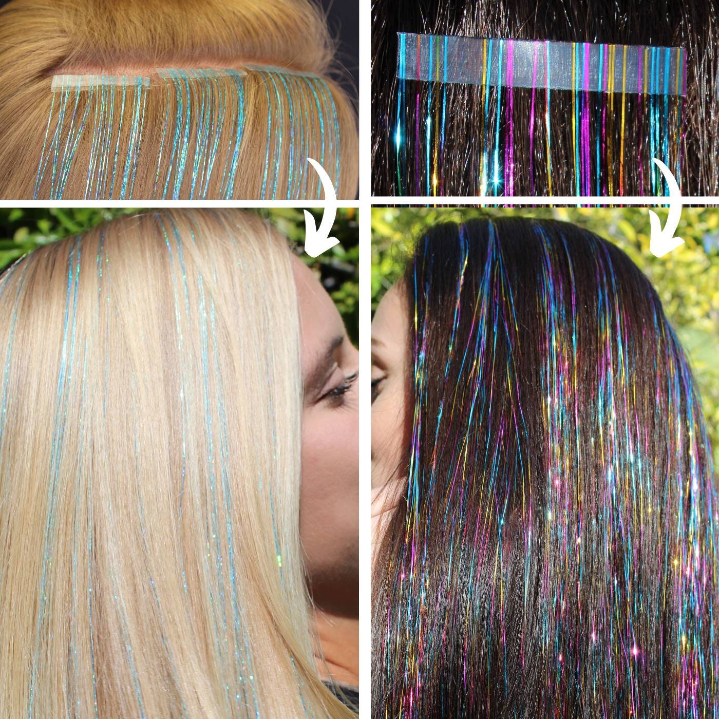 TAPEIN TINSEL Hair Extensions 20 Color Variety Pack Over Etsy