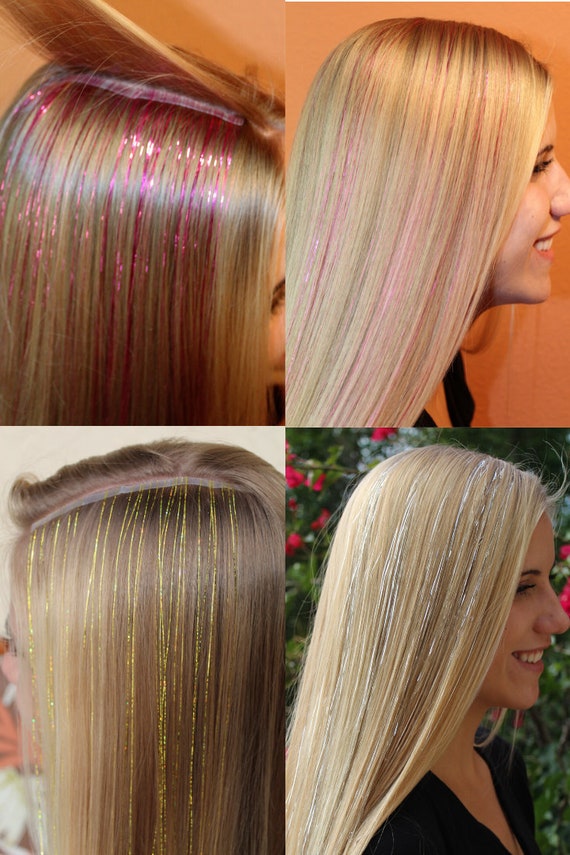 Best Tape In Hair Tinsel Extensions Variety Color Pack 40 Etsy