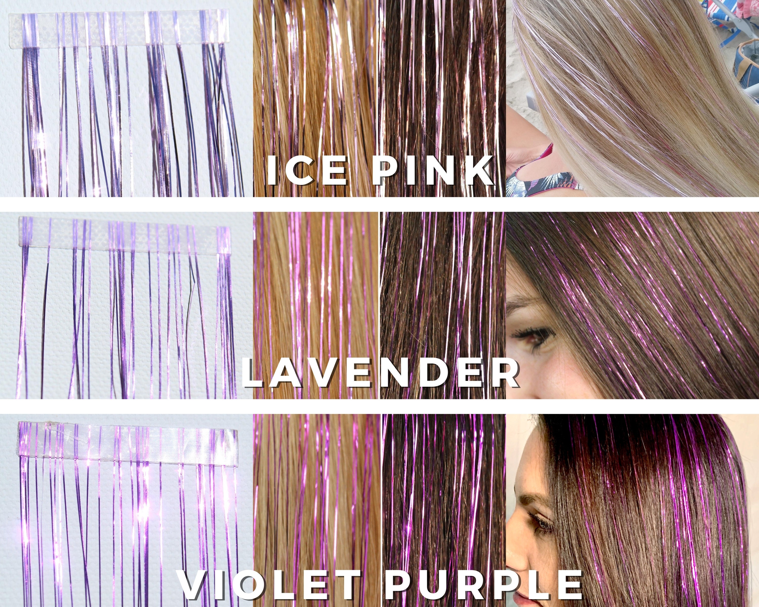 Hair Tinsel LILAC, Shimmer Hair Accessory, Hair Bling, Tinsel Hair