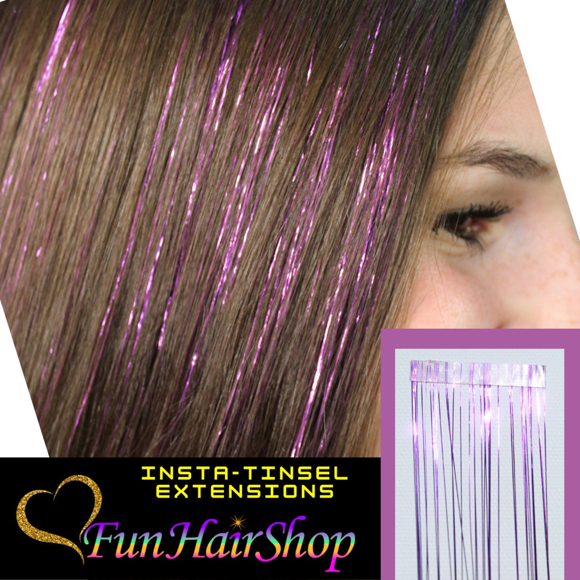 INSTATINSEL 8 Stickon Hair Shimmer Extensions Strips with Etsy