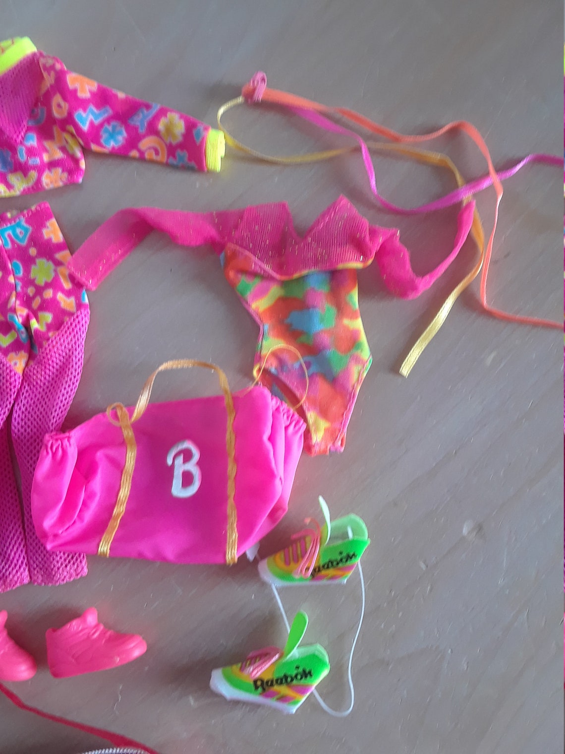 90s Gymnast Barbie Clothing Lot / Workout Outfits / Mattel