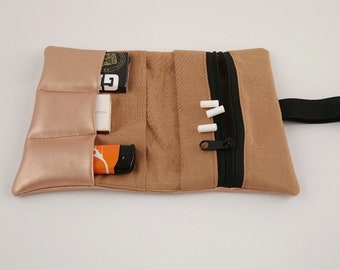 Tobacco bag imitation leather, rose gold, tobacco bag self-sewn, tobacco pouch, tobacco bag, soft tobacco bag