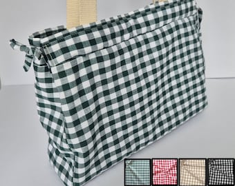 Checked shopper, fabric tote bag, checkered tote bag, women's fabric bag, handmade beach bag, various colors