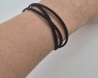 Wrap bracelet imitation leather, carabiner clasp, leather bracelet for wrapping, surfer bracelet, leather bracelet summer, bracelet made of imitation leather