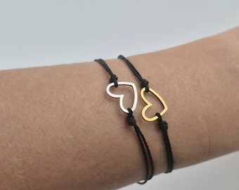 Heart bracelet minimalist, bracelet macrame, delicate heart bracelet, bracelet different colors, small heart bracelet, friendship bracelet