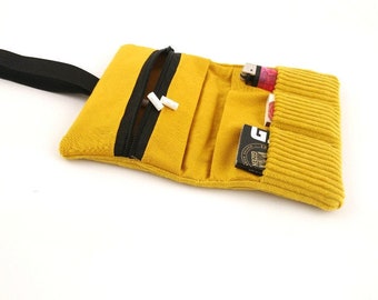 Tobacco bag corduroy, tobacco pouch corduroy, mustard yellow, corduroy, leno bag, leno bag, tobacco pouch, mustard yellow, yellow