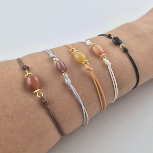 Gemstone bracelet minimalist, macrame bracelet, delicate gemstone bracelet, bracelet in different colors, small bracelet, friendship bracelet