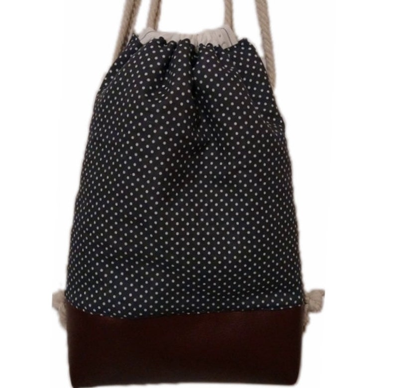 self-sewn faux leather Gym bagbackpack new
