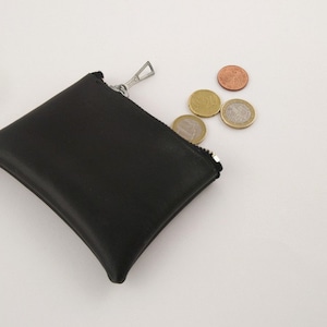 Monedero, pequeño, cartera, compartimento para monedas, polipiel, cremallera, mini, hecho a mano