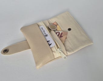 Purse faux leather cream, purse imitation leather, small purse faux leather, purse faux leather cream, purse snap fastener