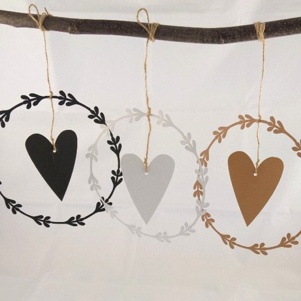 Window decoration, window picture, country house style, for hanging, various sizes, kraft paper, handmade, heart, country house style