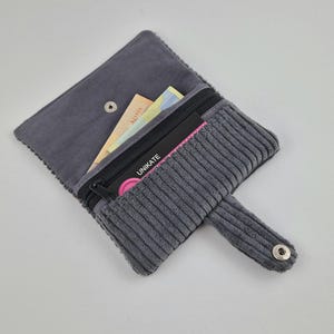 Cordón de bolso gris, cordón de billetera, cordón de bolso gris oscuro, bolso de cordón, bolso, monedero, billetera pequeña,