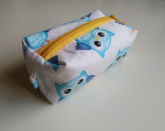 Pen bag, pencil case, owl, small stuff bag, new, handmade, cosmetic bag,