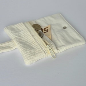 Monedero cordón crema, monedero cordón, monedero cordón crema, bolso cordón, monedero, monedero, cartera pequeña,