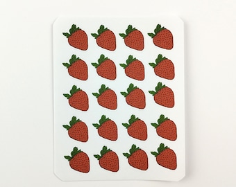 Strawberry sticker sheet, strawberry sticker, strawberry sticker set, bullet journal sticker, jam sticker, strawberry sticker