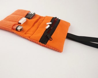 Tobacco bag personalized, tobacco bag cord orange, tobacco bag, tobacco pouch, desired name, tobacco bag cord, tobacco bag