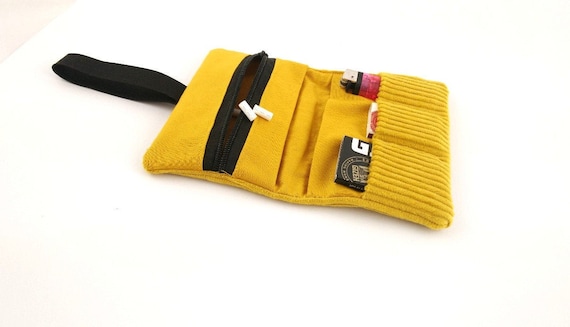 yellow tobacco pouch Tobacco Pouch Corduroy Mustard Yellow, Tobacco Pouch Corduroy Yellow, Tobacco  Pouch Mustard Yellow, Tobacco Pouch With Many Compartments, Tobacco Pouch  With Elastic Band