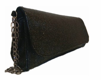 Clutch / evening bag new, self-sewn, imitation leather, glitter