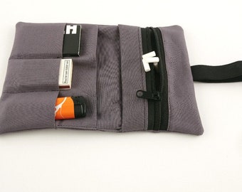 Tobacco bag dark grey, tobacco pouch, tobacco bag fabric grey, self-sewn, tobacco bag, cigarette case