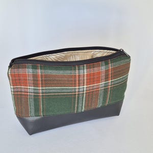 Kosmetiktasche retro, Kulturtasche kariert, Schminktasche retro, Kosmetiktasche handmade, Kulturtasche mit Reißverschluss