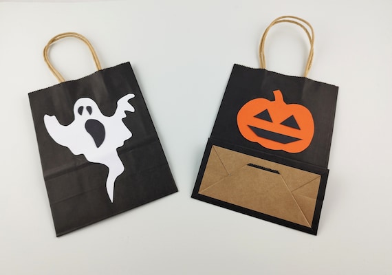 Halloween Papiertüten – 12 Stück Mit Aufklebern | Süßigkeiten-Taschen Für Die Gruselparty