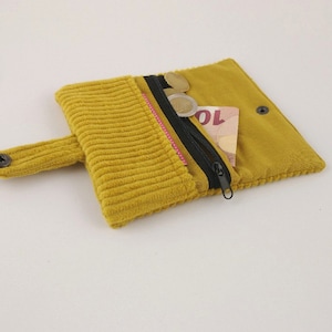Geldbörse Cord senfgelb, Portemonnaie Cord , Geldbeutel Cord gelb, Cord Tasche, Geldbörse, Geldbeutel, kleines Portemonnaie,