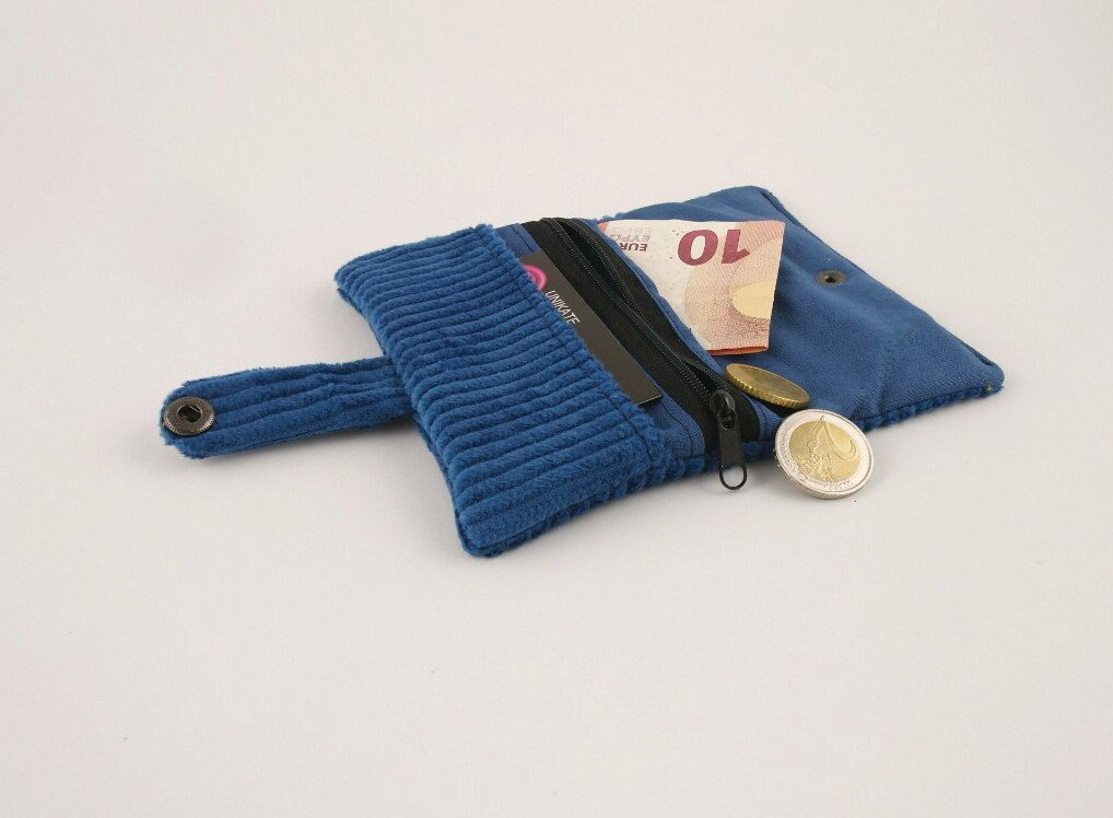 Wallet cord blue, small wallet, purse cord, cord bag, corduray bag, purse cord, small wallet blue