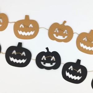 Ghirlanda di Halloween, Ghirlanda di Halloween, Decorazione della finestra di Halloween, Ghirlanda di zucca, Carta Kraft, Zucca spaventosa, Decorazione di Halloween per bambini