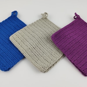 Crocheted potholders, handmade crocheted potholders, 1 pair of potholders, 2 pieces, different colors, colorful potholders