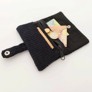 Black corduroy wallet, corduroy wallet, black corduroy wallet, corduroy bag, wallet, wallet, small wallet,