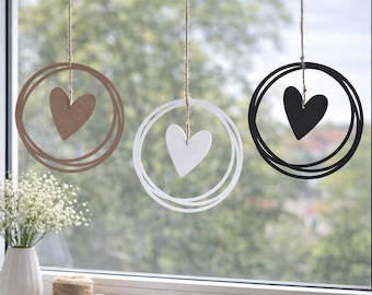 Heart window decoration - heart window picture, kraft paper decoration, country style decoration, hanging heart, various sizes & colors
