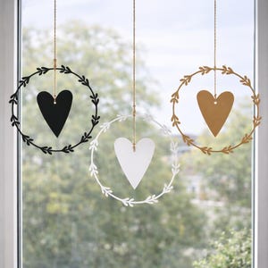 Fensterdeko Herz - Fensterbild Herz, Kraftpapier Dekoration, Landhausstil Deko, Herz zum Aufhängen, verschiedene Größen & Farben