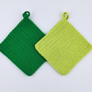 Crocheted potholders, handmade crocheted potholders, 1 pair of potholders, 2 pieces, different colors, colorful potholders