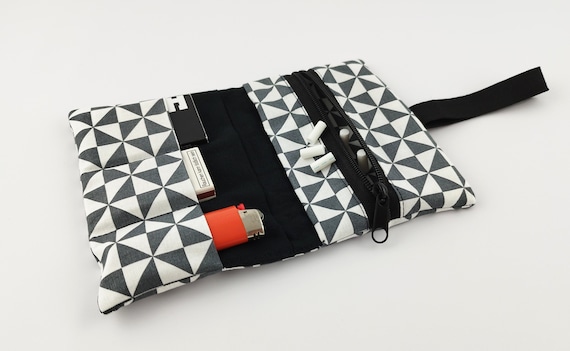 triangle tobacco Tobacco Pouch Triangles, Tobacco Pouch Geometric, Tobacco Pouch Triangles,  Tobacco Pouch Sewn by Yourself, Tobacco Pouch With Many Compartments