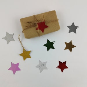 Etichette regalo Set stelle di Natale, set di 5 etichette regalo Natale, etichette regalo stelle, per scrivere, etichette regalo