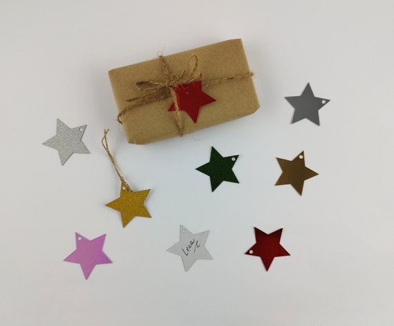 Christmas Star Gift Tags Set, Set of 5 Christmas Gift Tags, Star