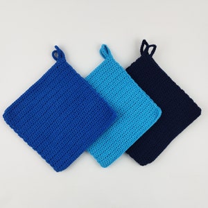 Crocheted potholders, handmade crocheted potholders, 1 pair of potholders, 2 pieces, different colors, colorful potholders