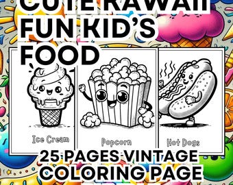Libro para colorear de comida kawaii: adorables diseños japoneses (descarga digital)