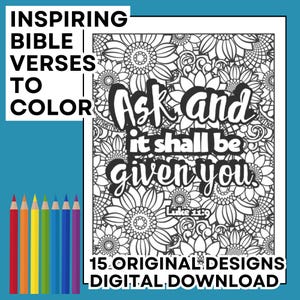 Bible Verse Coloring Pages | Christian Inspirational Coloring Sheets | Printable Faith-Based Art for Adults and Kids |Sunday School Activity