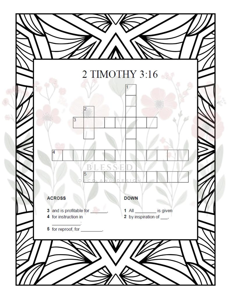 52 Printable Bible Verse Crossword Puzzles Sunday School Activity Pages 52 Printable Bible Verse Crossword Puzzles Sunday School Activity Pages