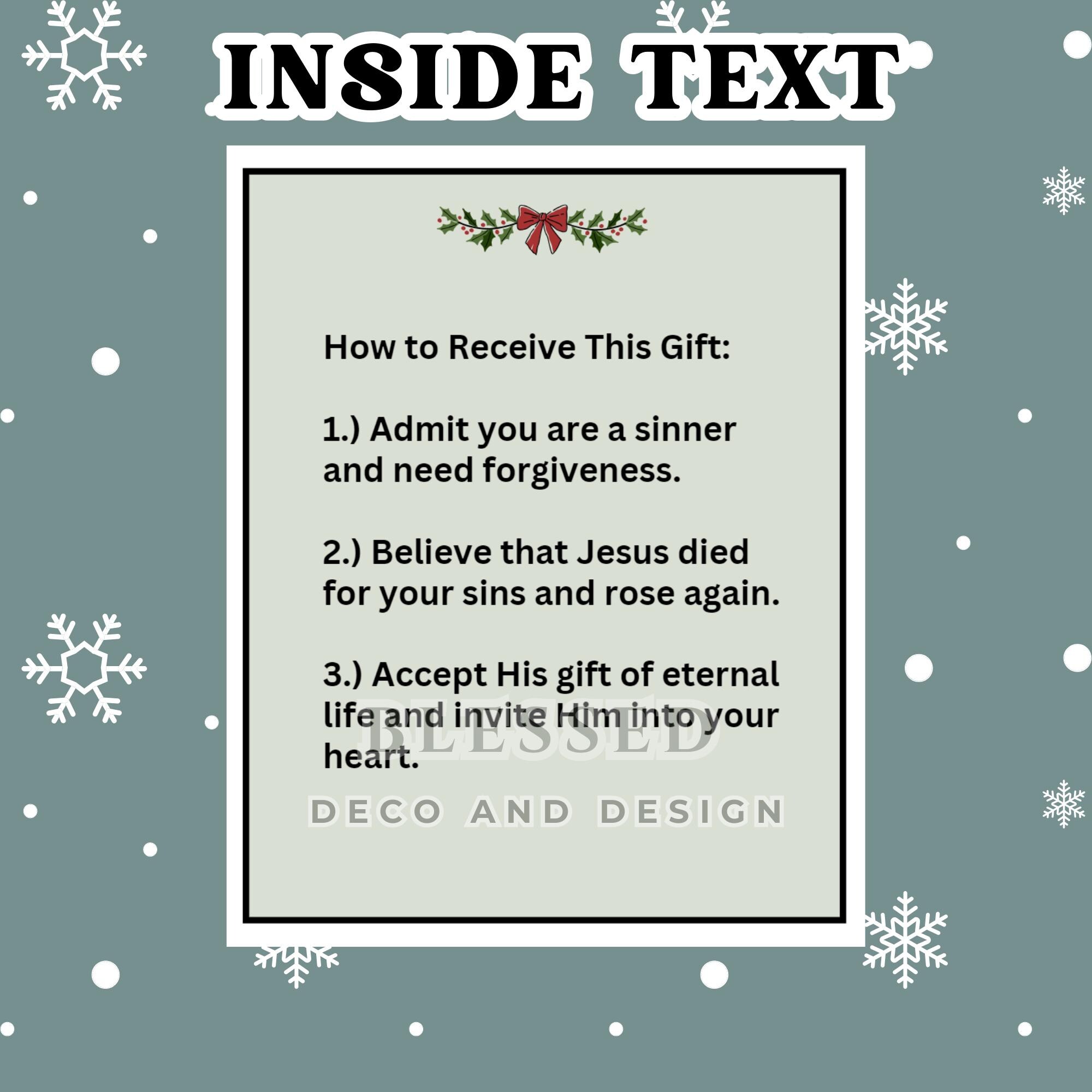 Christmas Theme Gospel Tract, Salvation Tract, Printable Gospel Tract ...