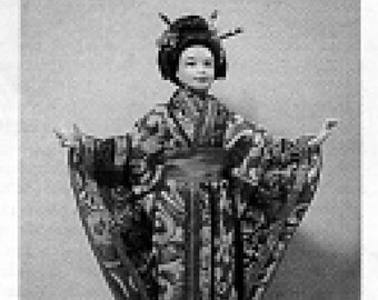 1:12 escala Dollhouse Mini Doll Pattern ~ Paulette Stinson #PS529 GEISHA GIRL