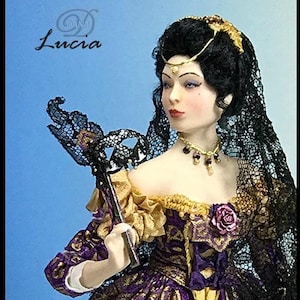 1:12 Cómo vestir fácilmente a una muñeca en miniatura LUCIA ~ Tutorial de Dana Burton-Miniature Art Dolls