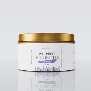 Manteca corporal de lavanda, loción de manteca de karité batida de lavanda, manteca corporal batida de lavanda, aceite esencial de lavanda