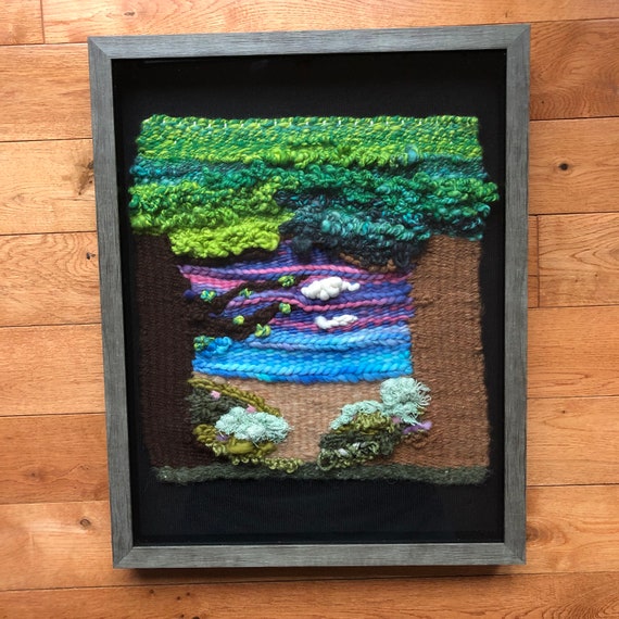 𝔸 𝕄𝕚𝕤𝕥𝕪 ℙ𝕒𝕥𝕙- Framed Weaving Landscape/ Tapestry/ Custom