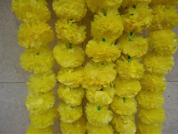 Free Express Ship Pcs Fresh Like Artificial Yellow Marigold Etsy